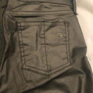 Rag &Bone metallic waxed jeans